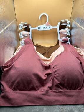 Fitwell Seamless V-Neck Comfort Brasserie Set, 3-Pack L/XL